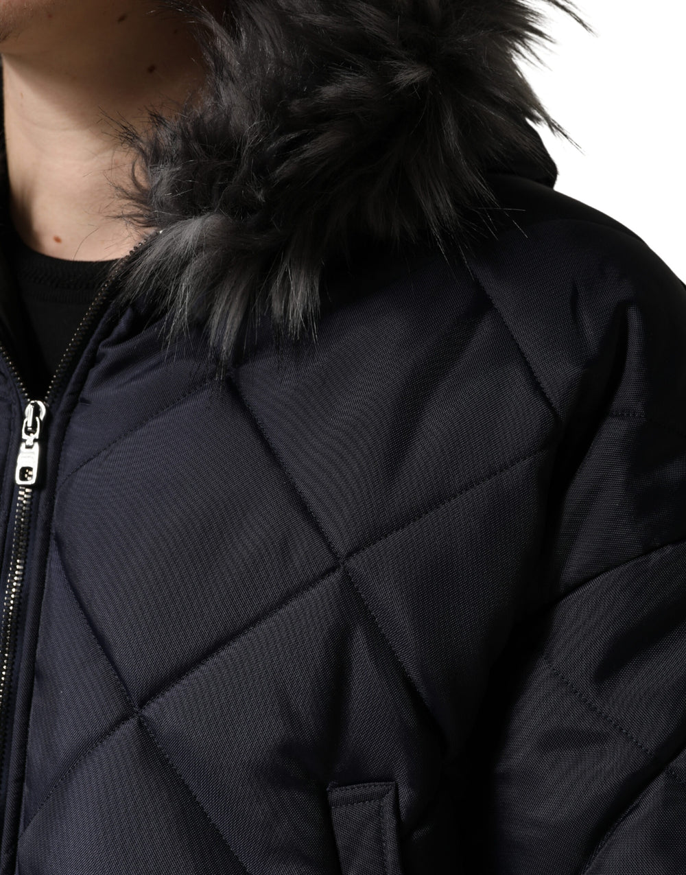 Dolce & Gabbana Quilted Hooded Jacket in Black