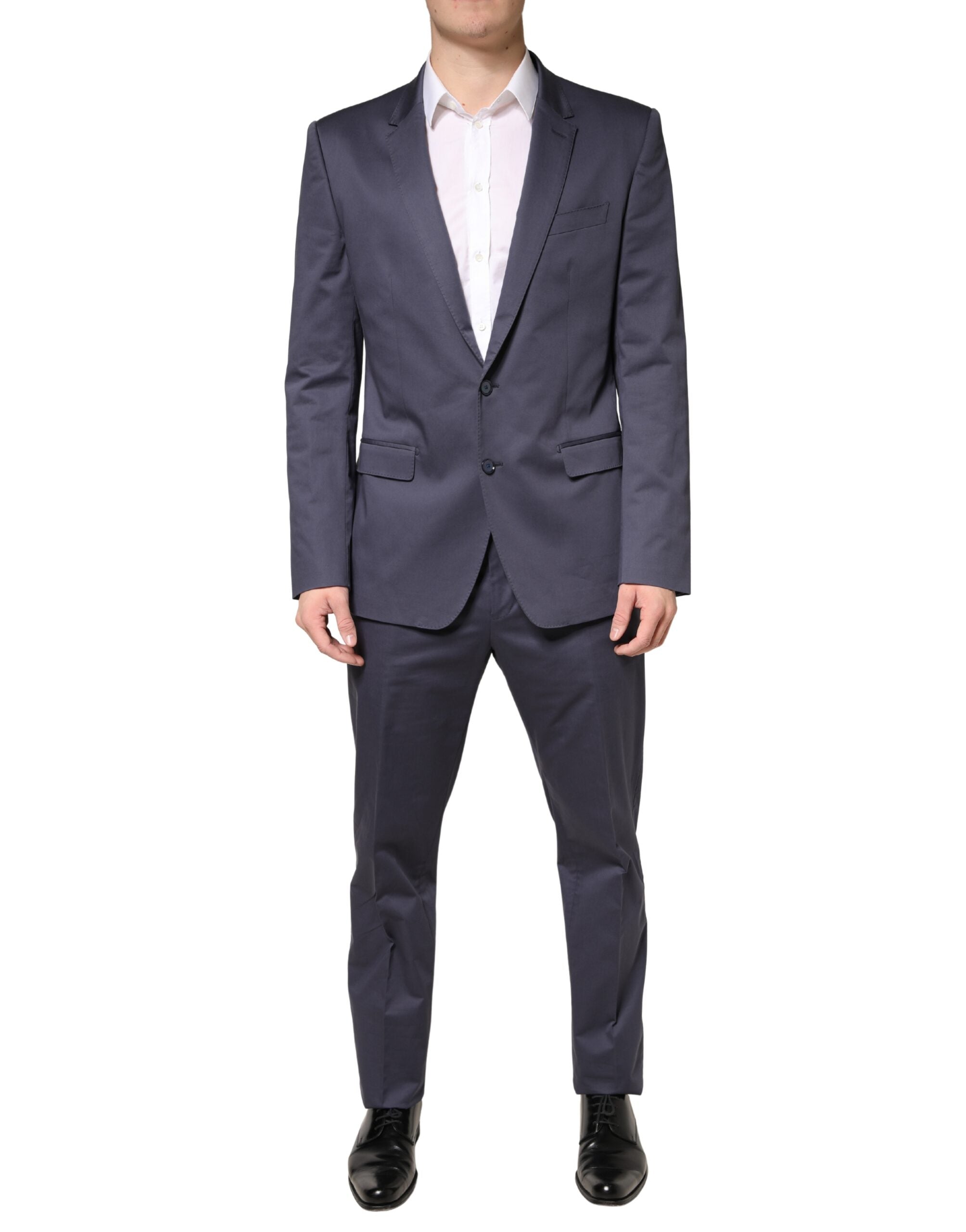 Dolce & Gabbana Βαμβακερό Κοστούμι MARTINI Slim Fit σε Μπλε