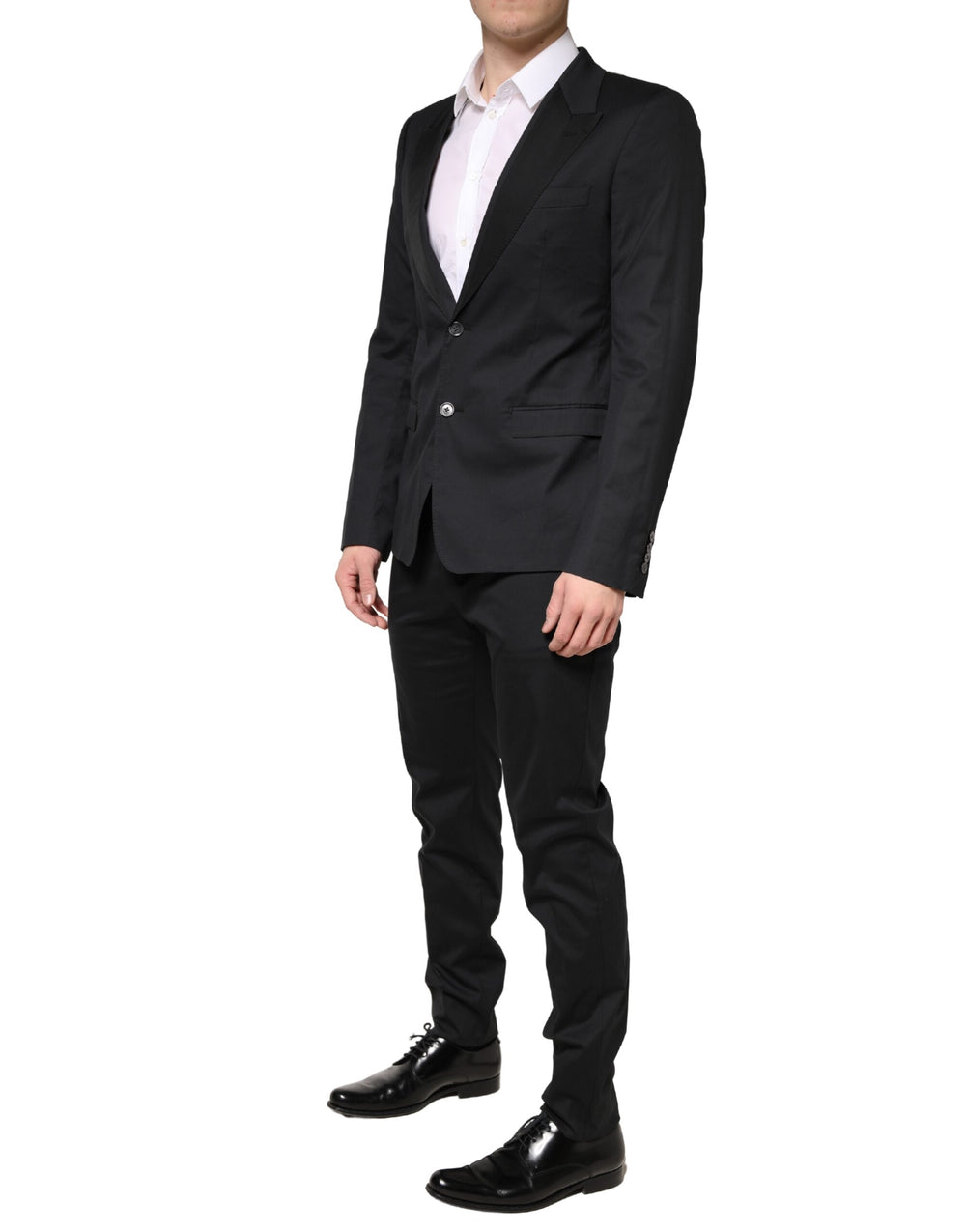 Black Cotton Single Breasted 2 Piece Suit mens luxury fashion - Mens Edit