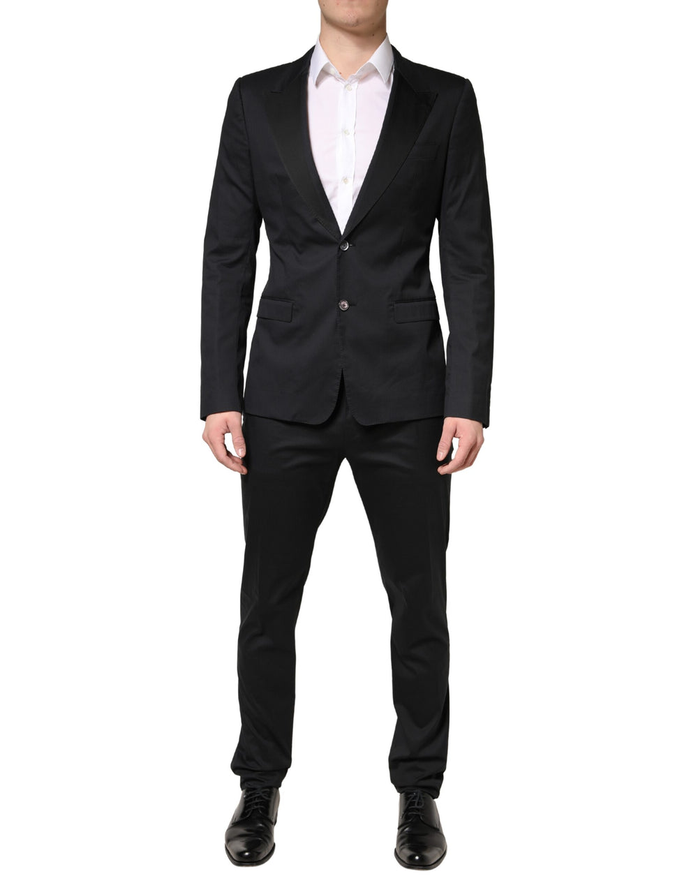 Dolce & Gabbana Cotton Blend Two-Piece Suit in Black