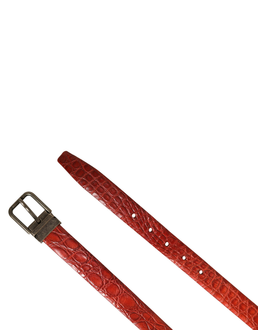 Dolce & Gabbana Caiman Leather Belt in Red