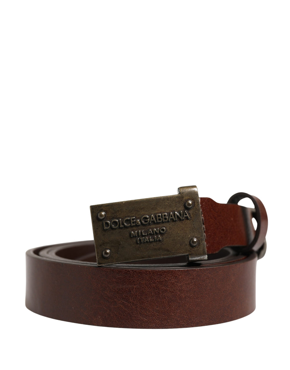 Dolce & Gabbana Calf Leather Belt in Brown