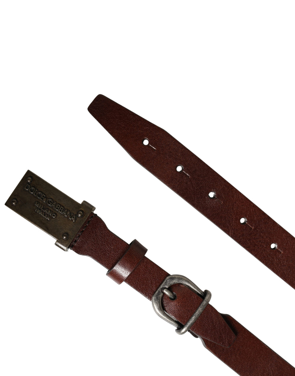 Dolce & Gabbana Calf Leather Belt in Brown