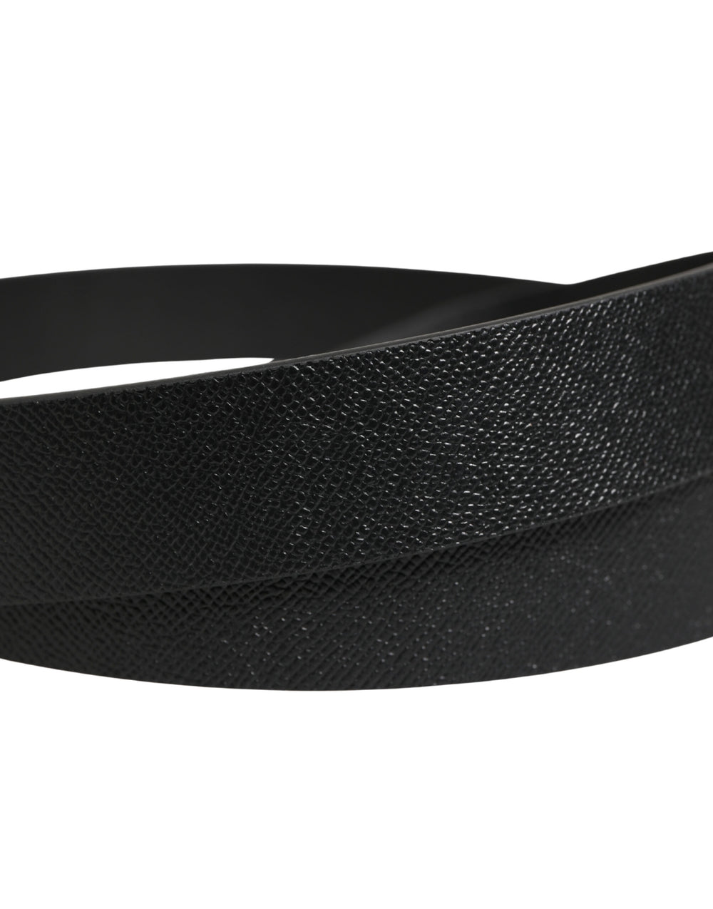 Dolce & Gabbana Calf Leather Belt with Silver-Tone Buckle in Black