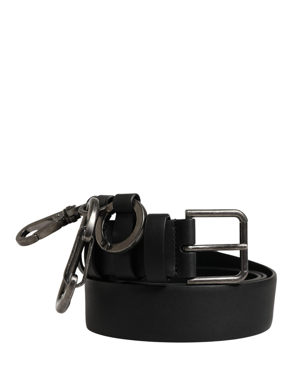 Black Calf Leather Silver Metal Buckle Belt mens luxury fashion - Mens Edit