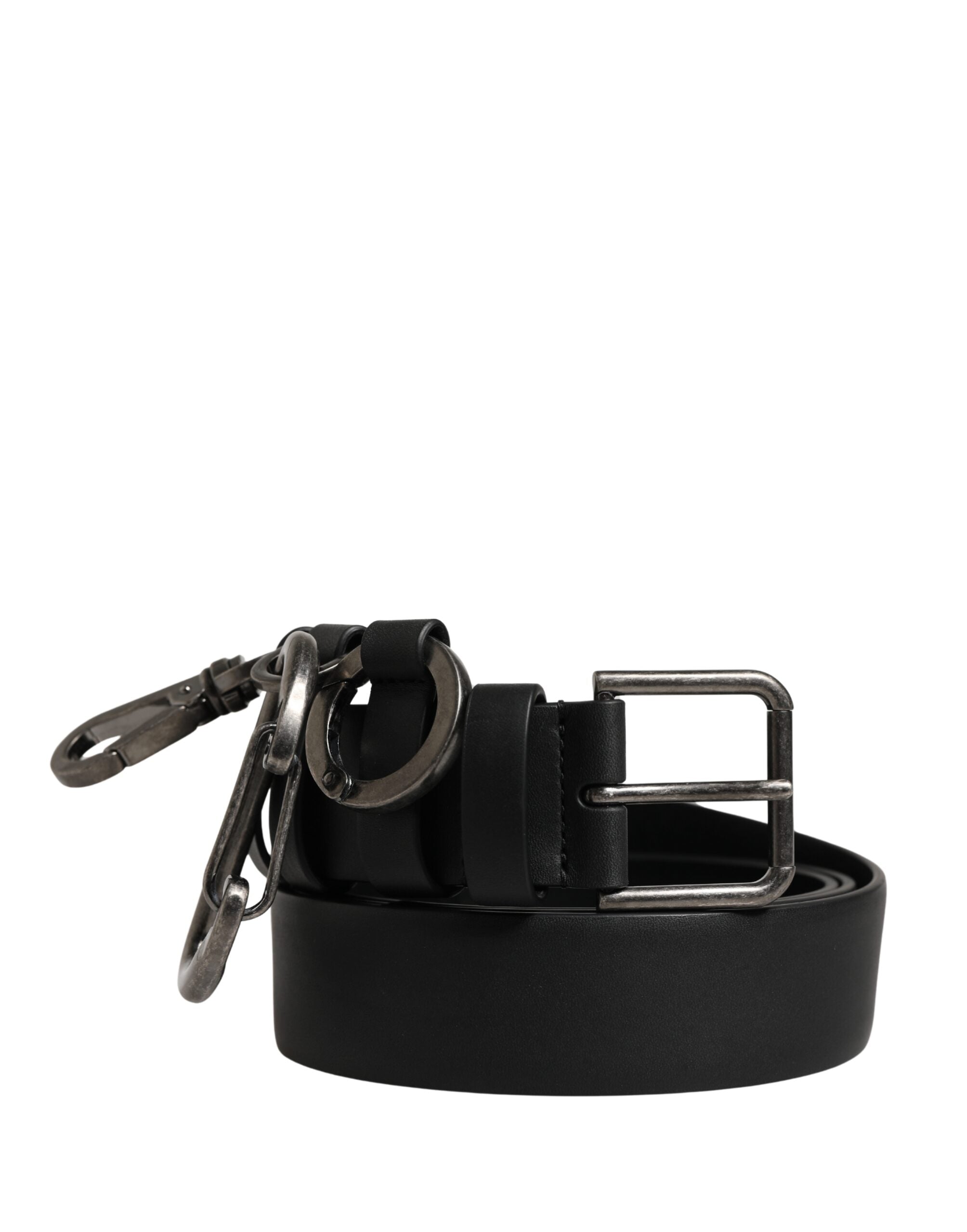 Black Calf Leather Silver Metal Buckle Belt mens luxury fashion - Mens Edit
