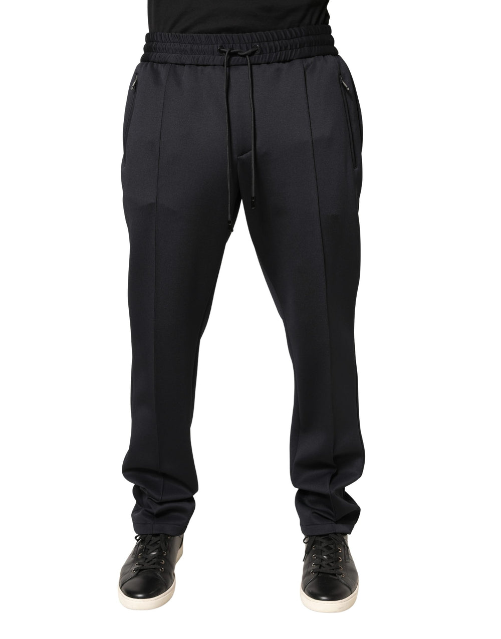 Dolce & Gabbana 100% Polyester Skinny Jogger Trousers in Black