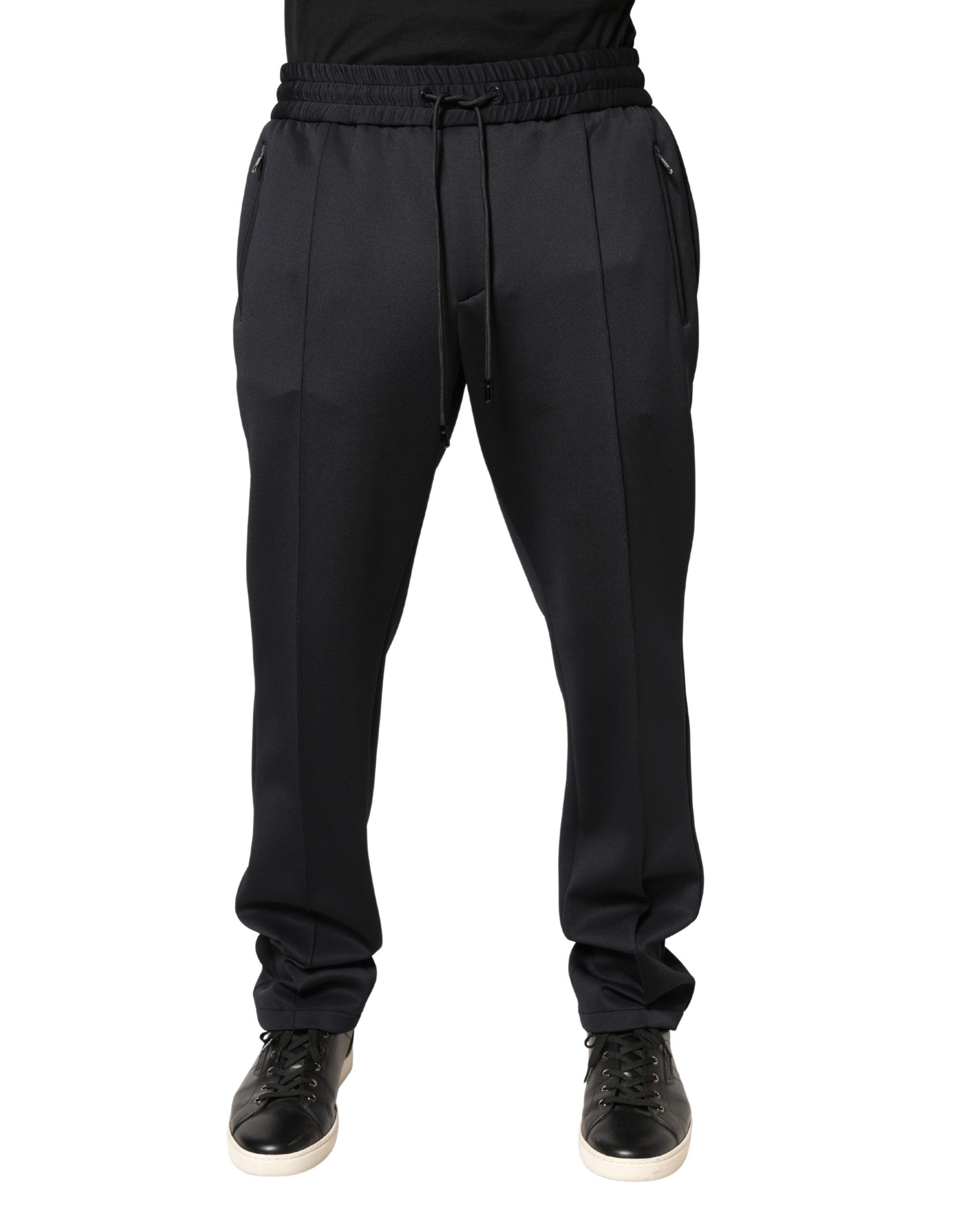 Dolce & Gabbana 100% Polyester Skinny Jogger Trousers in Black