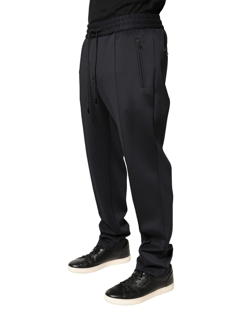 Dolce & Gabbana 100% Polyester Skinny Jogger Trousers in Black