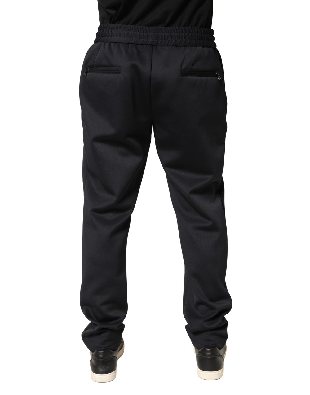 Dolce & Gabbana 100% Polyester Skinny Jogger Trousers in Black