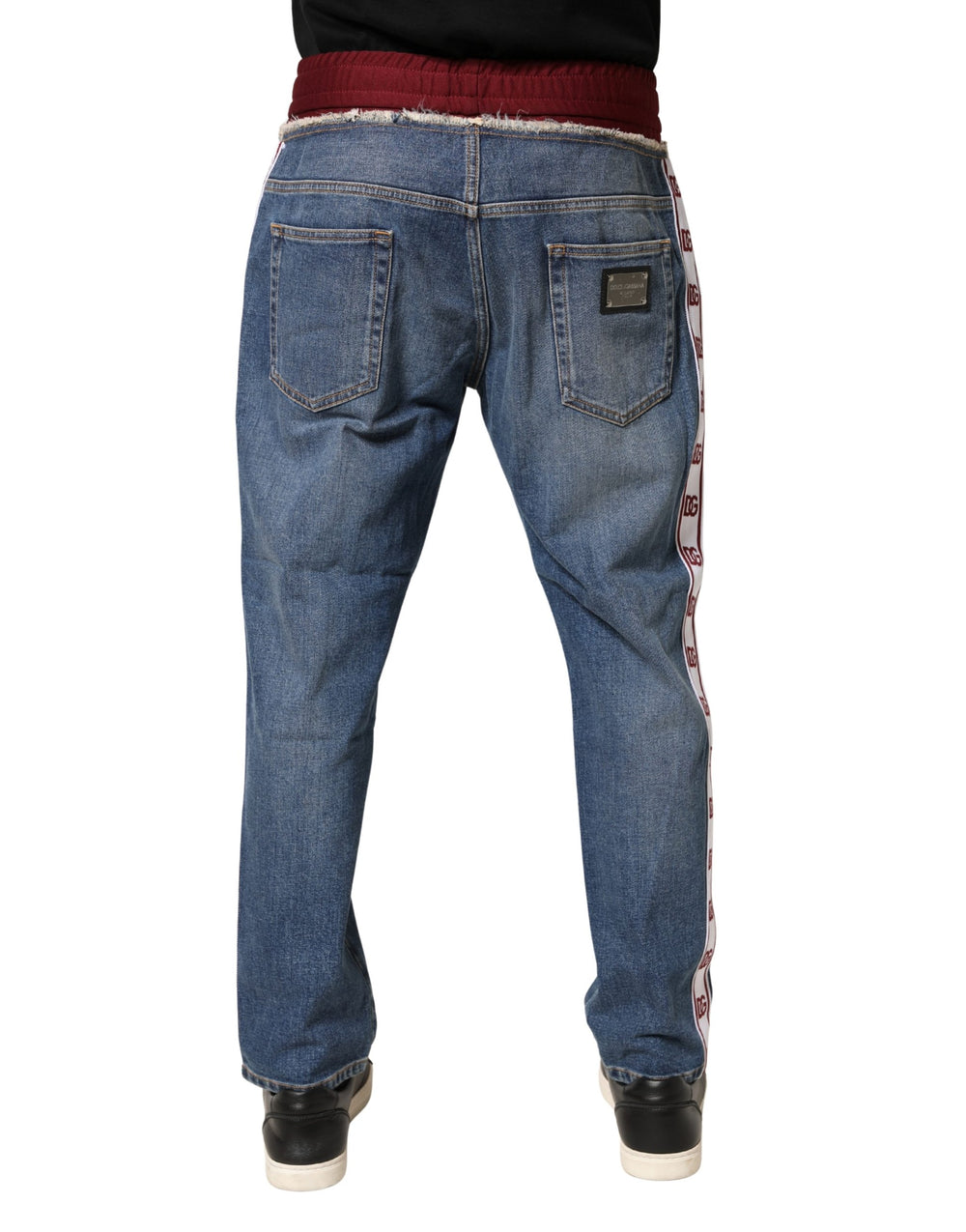 Dolce & Gabbana Cotton Blend Straight Denim Jeans in Blue