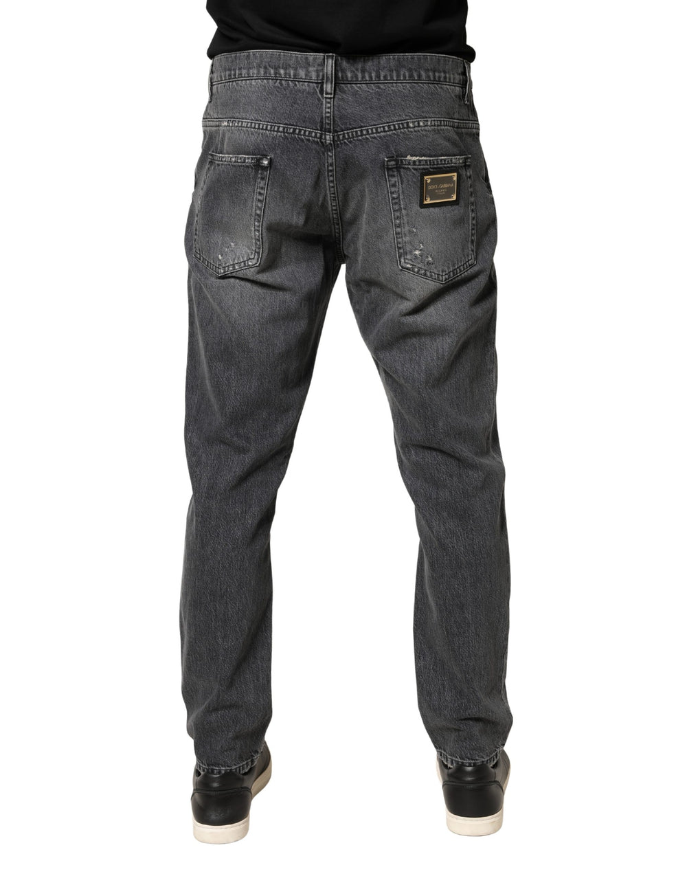 Dolce & Gabbana Cotton Loose Denim Jeans in Dark Grey