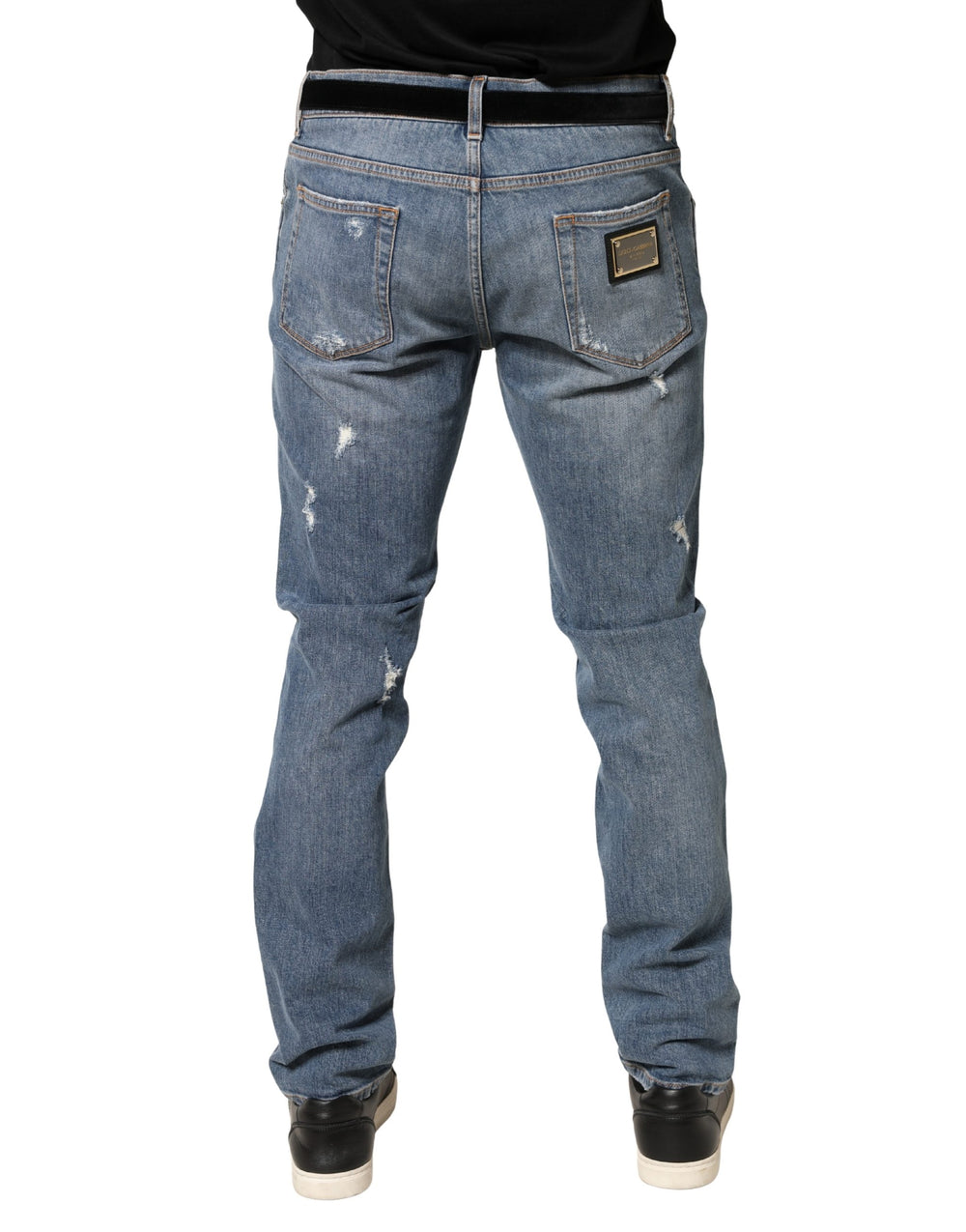 Dolce & Gabbana Slim Fit Cotton Denim Jeans in Blue