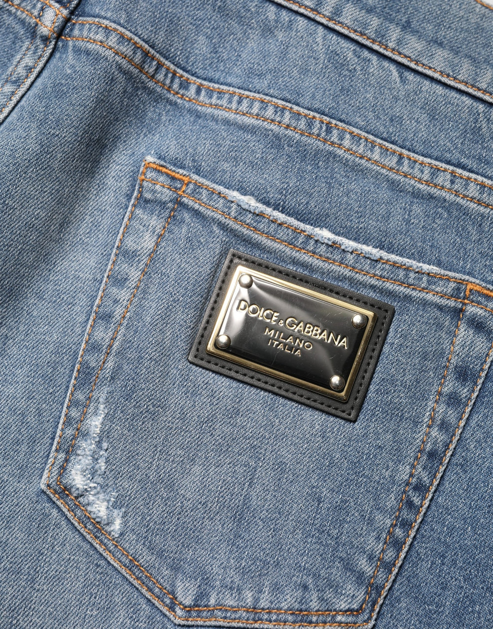 Dolce & Gabbana Slim Fit Cotton Denim Jeans in Blue