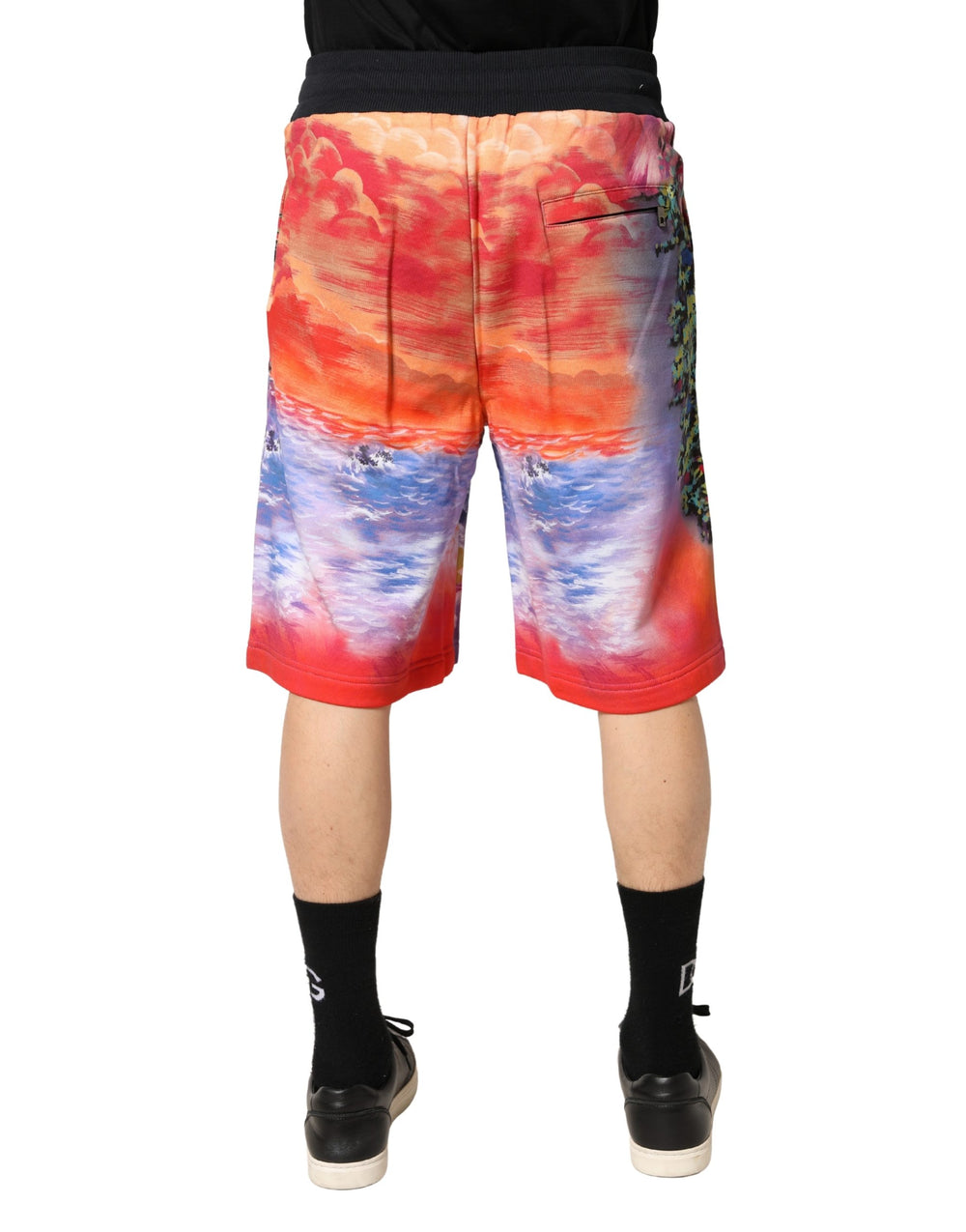 Dolce & Gabbana Graphic Print Cotton Bermuda Shorts in Multicolor