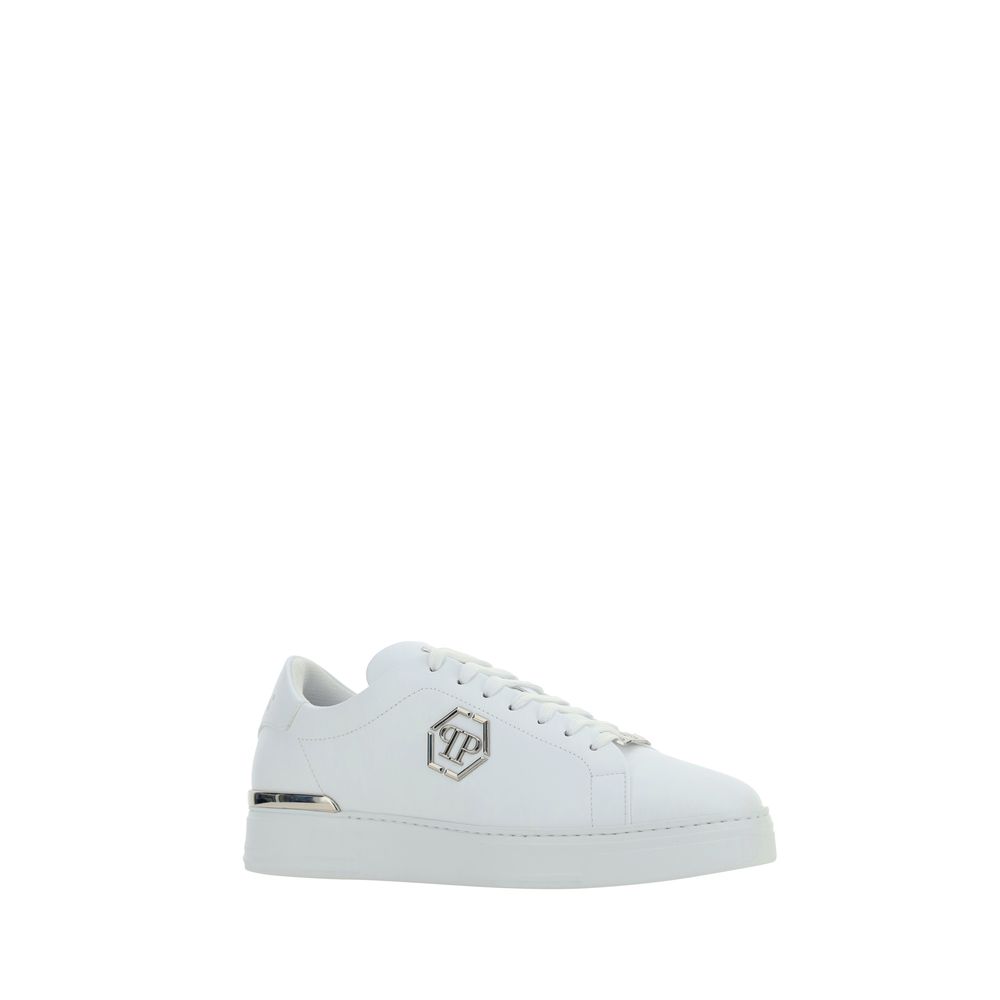Philipp Plein Δερμάτινα Low-Top Sneakers σε Λευκό