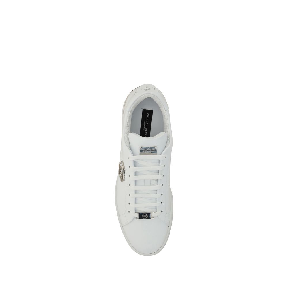 Philipp Plein Δερμάτινα Low-Top Sneakers σε Λευκό