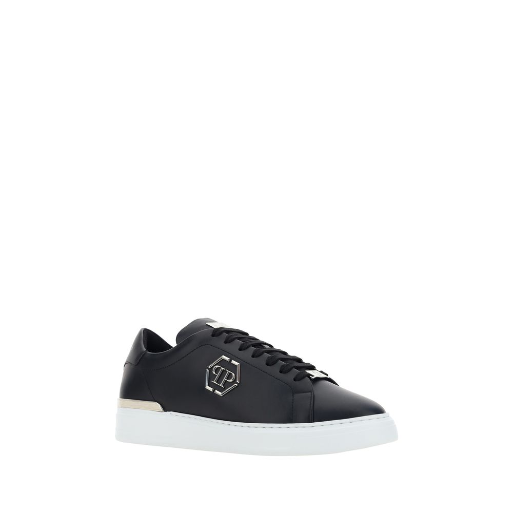 Philipp Plein Black Calf Leather Bos Taurus Sneakers