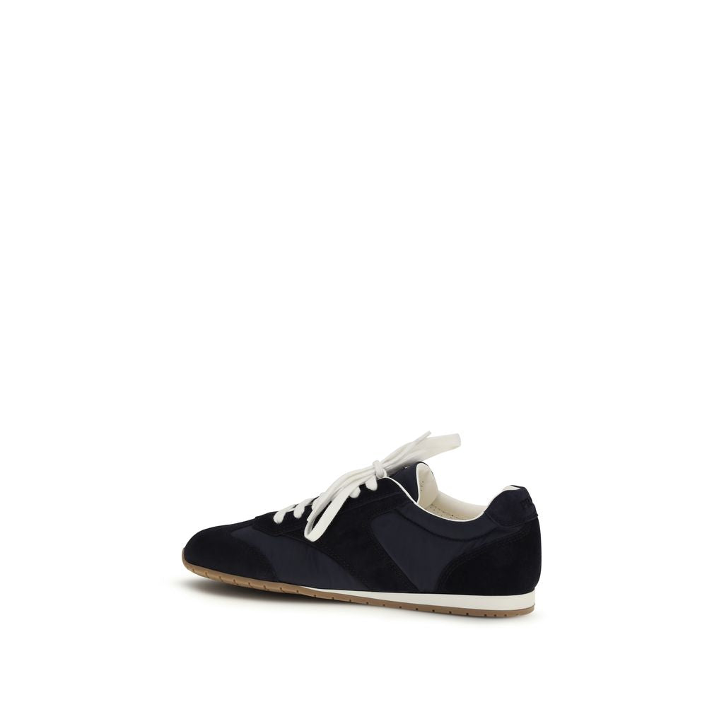 Prada Two-Tone Calfskin and Recycled Polyamide Sneakers in Blue