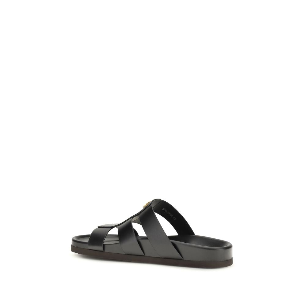 Valentino Garavani Calf Leather Sandals in Black