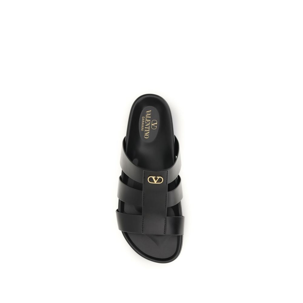 Valentino Garavani Calf Leather Sandals in Black