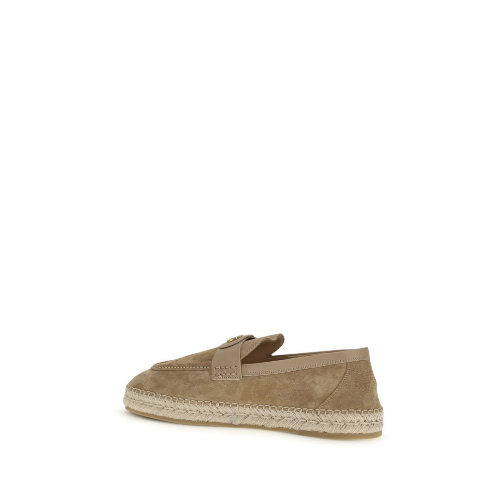 Valentino Garavani Calf Leather Espadrilles in Beige