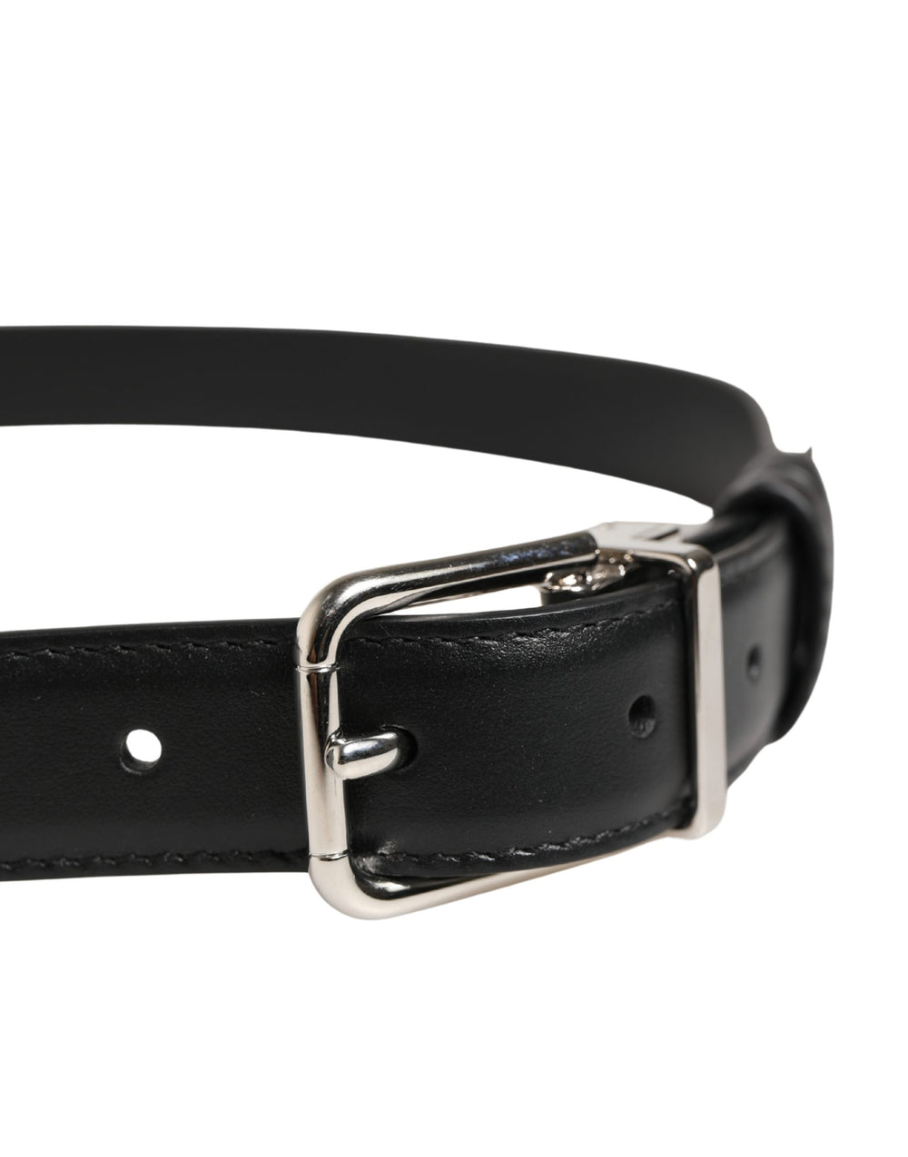 Dolce & Gabbana Calf Leather Belt in Black