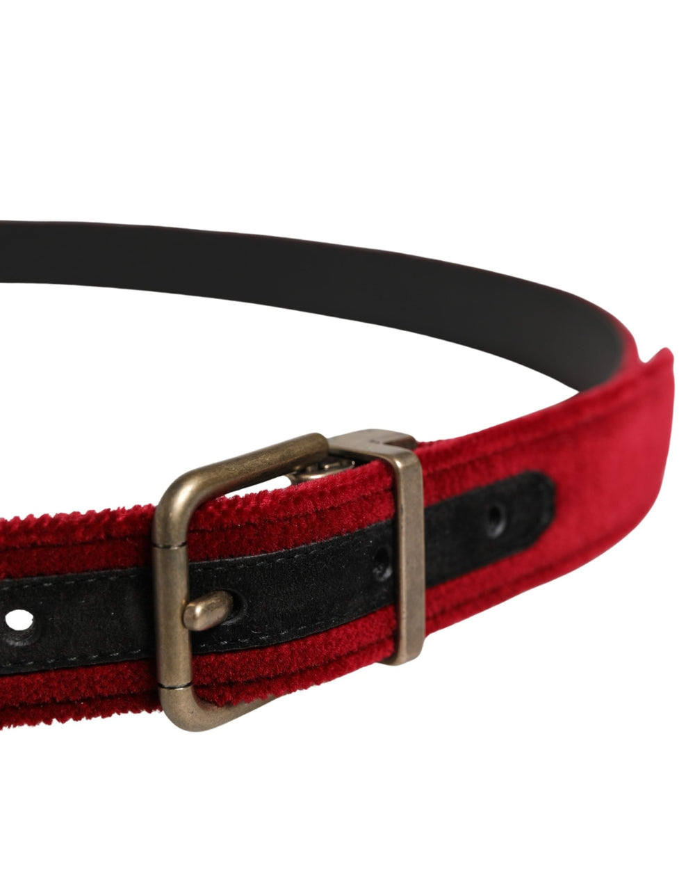 Dolce & Gabbana Velvet Cotton Belt in Burgundy
