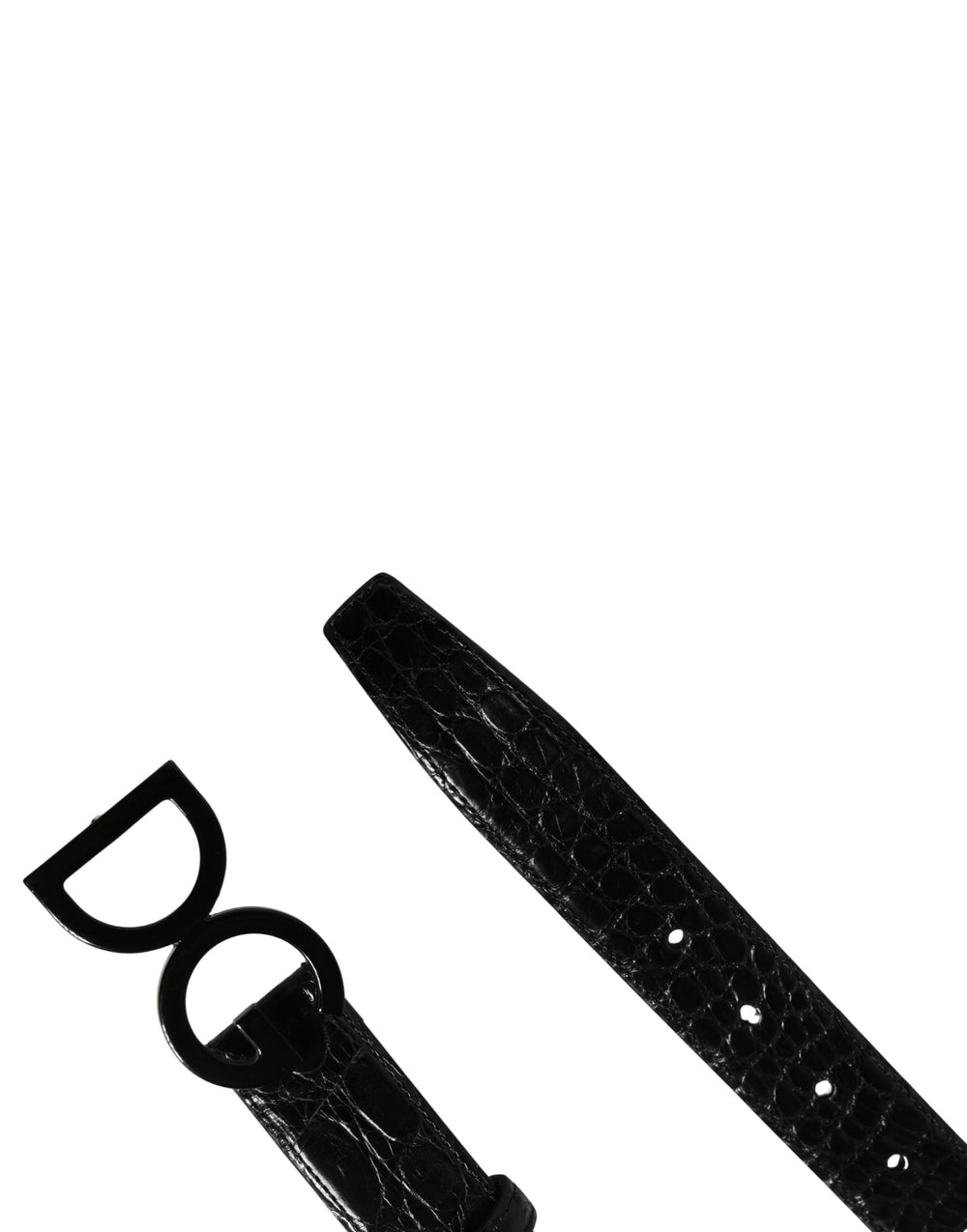 Dolce & Gabbana Caiman Leather Belt in Black