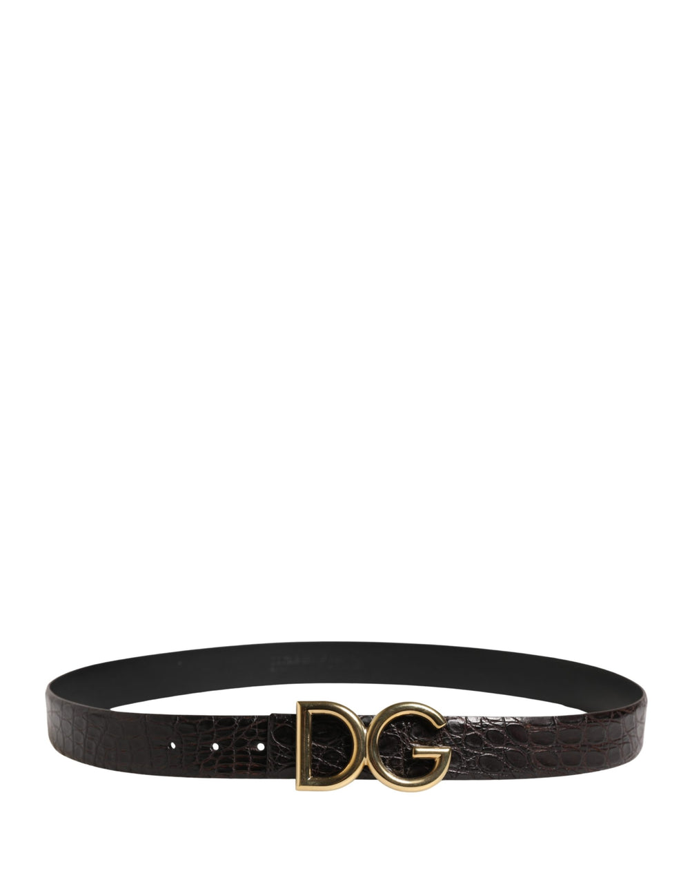 Dolce & Gabbana Caiman Leather Belt in Black