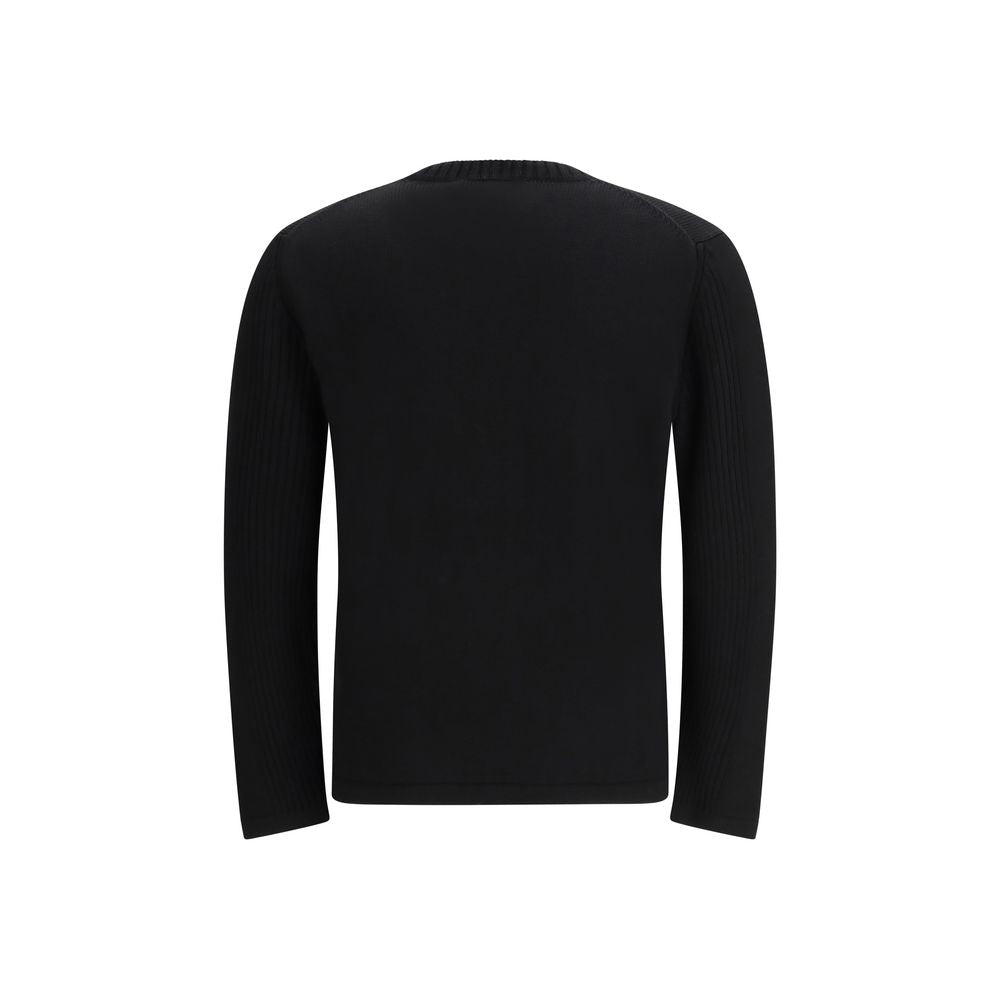 Prada Virgin Wool Crew-Neck Sweatshirt in Black