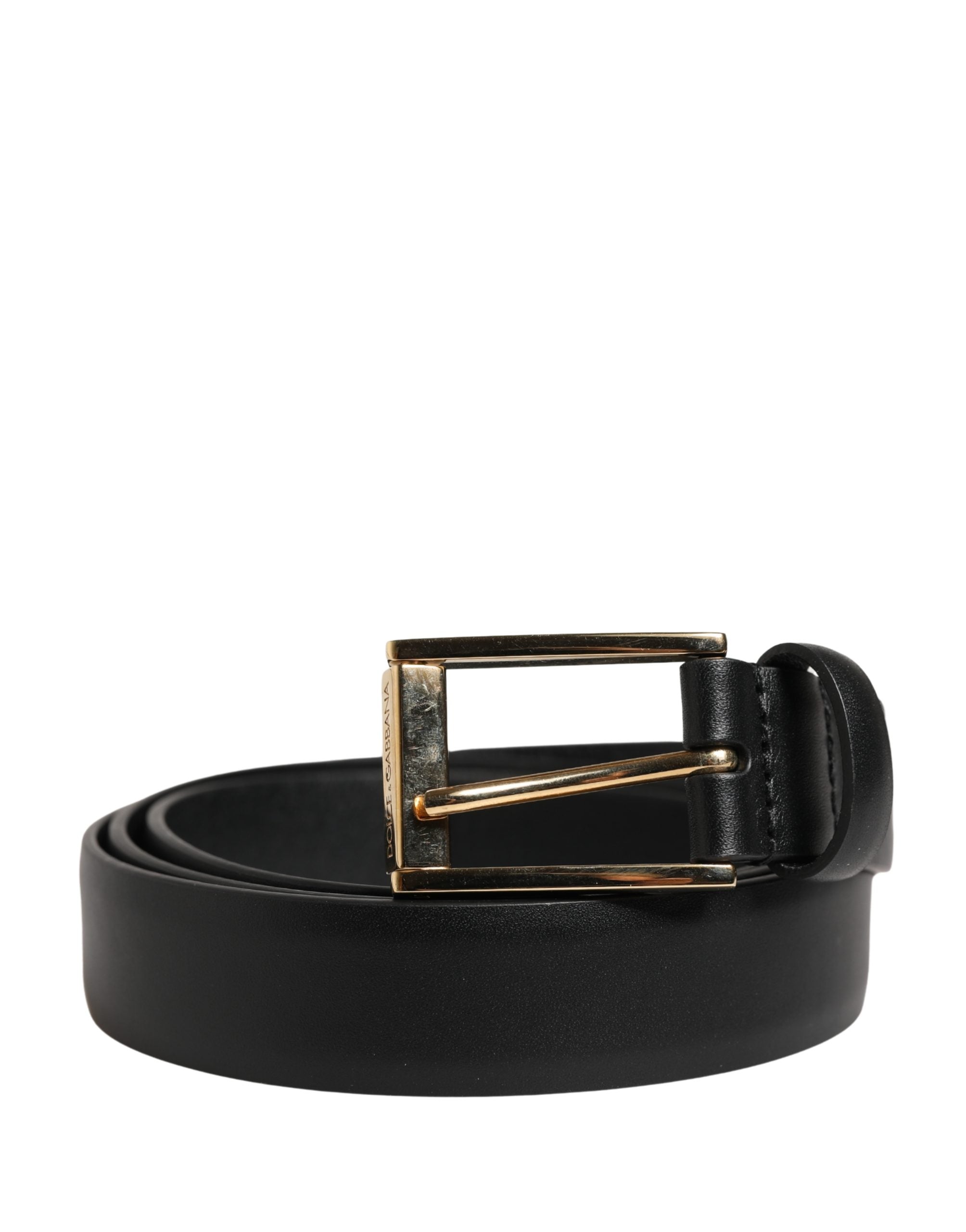 Dolce & Gabbana Calf Leather Belt in Black
