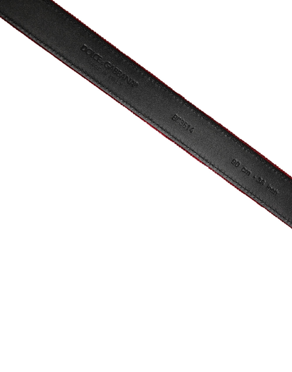 Dolce & Gabbana Velvet Belt in Burgundy
