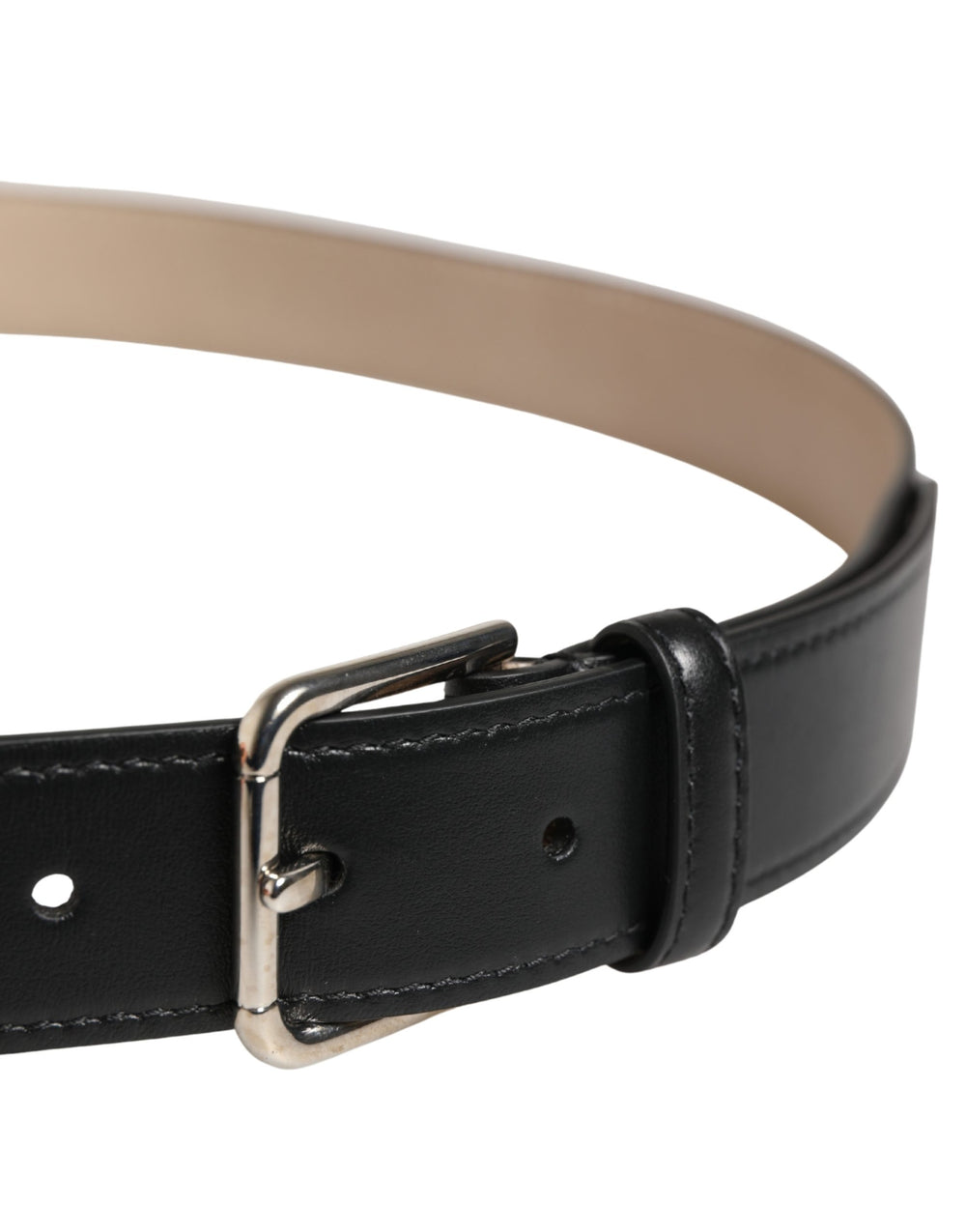 Dolce & Gabbana Woven Linen and Calf Leather Belt in Beige