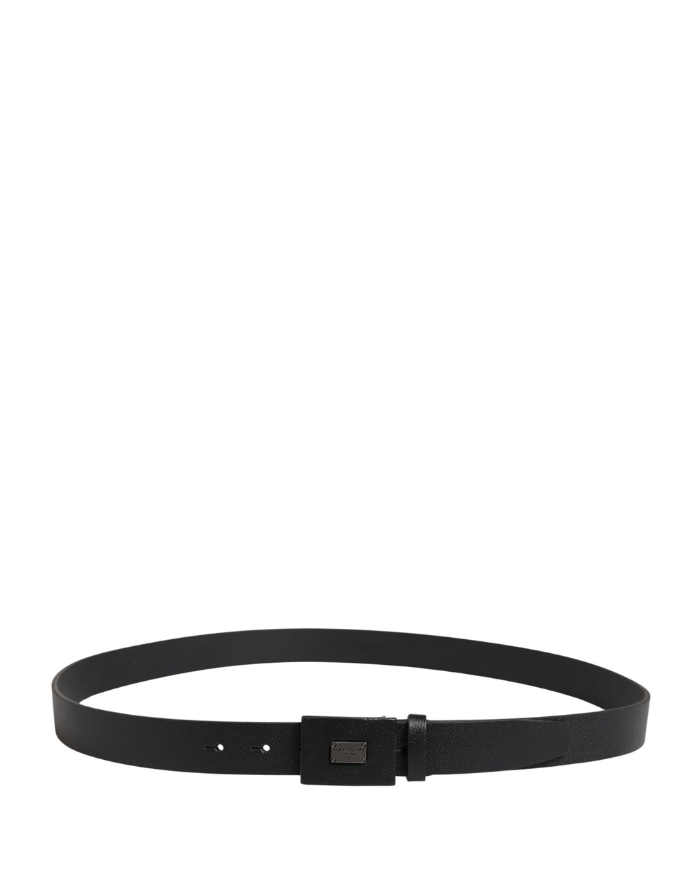 Dolce & Gabbana Calfskin Leather Square Buckle Belt in Black