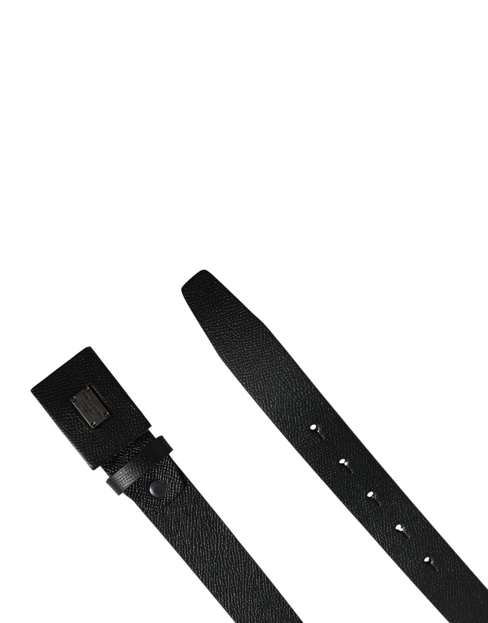 Dolce & Gabbana Calfskin Leather Square Buckle Belt in Black