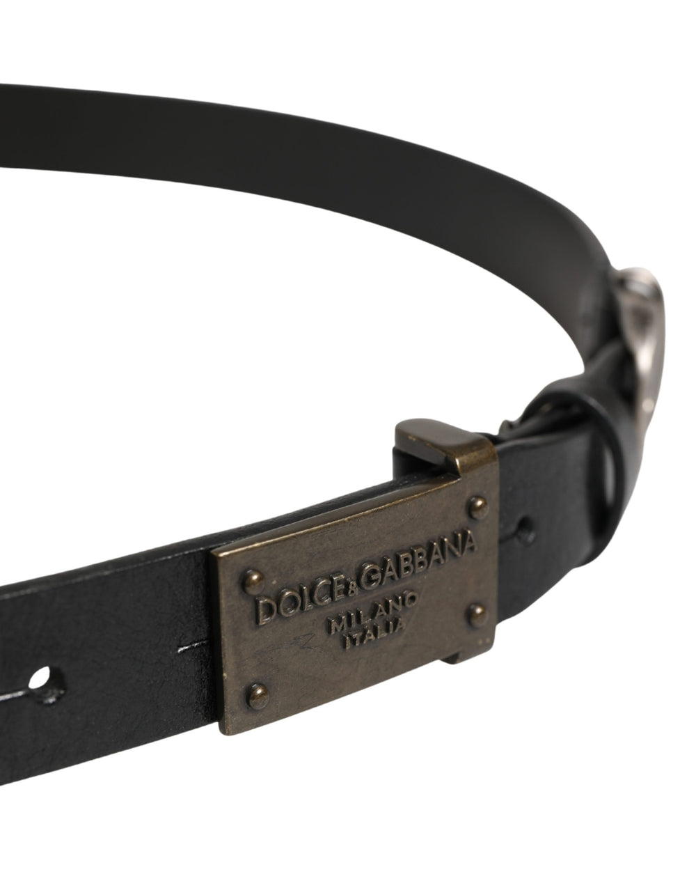 Dolce & Gabbana Calf Leather Belt in Black