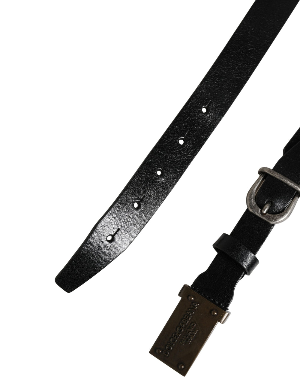 Dolce & Gabbana Calf Leather Belt in Black
