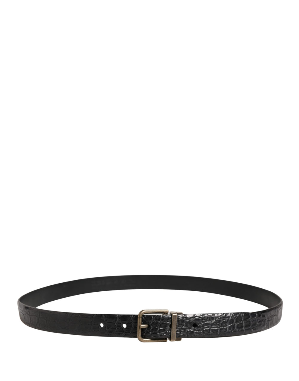Dolce & Gabbana Caiman Leather Belt in Black