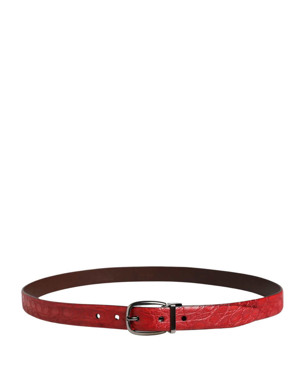 Dolce & Gabbana Caiman Leather Belt in Red