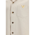 Valentino Beige Denim Bowling Shirt