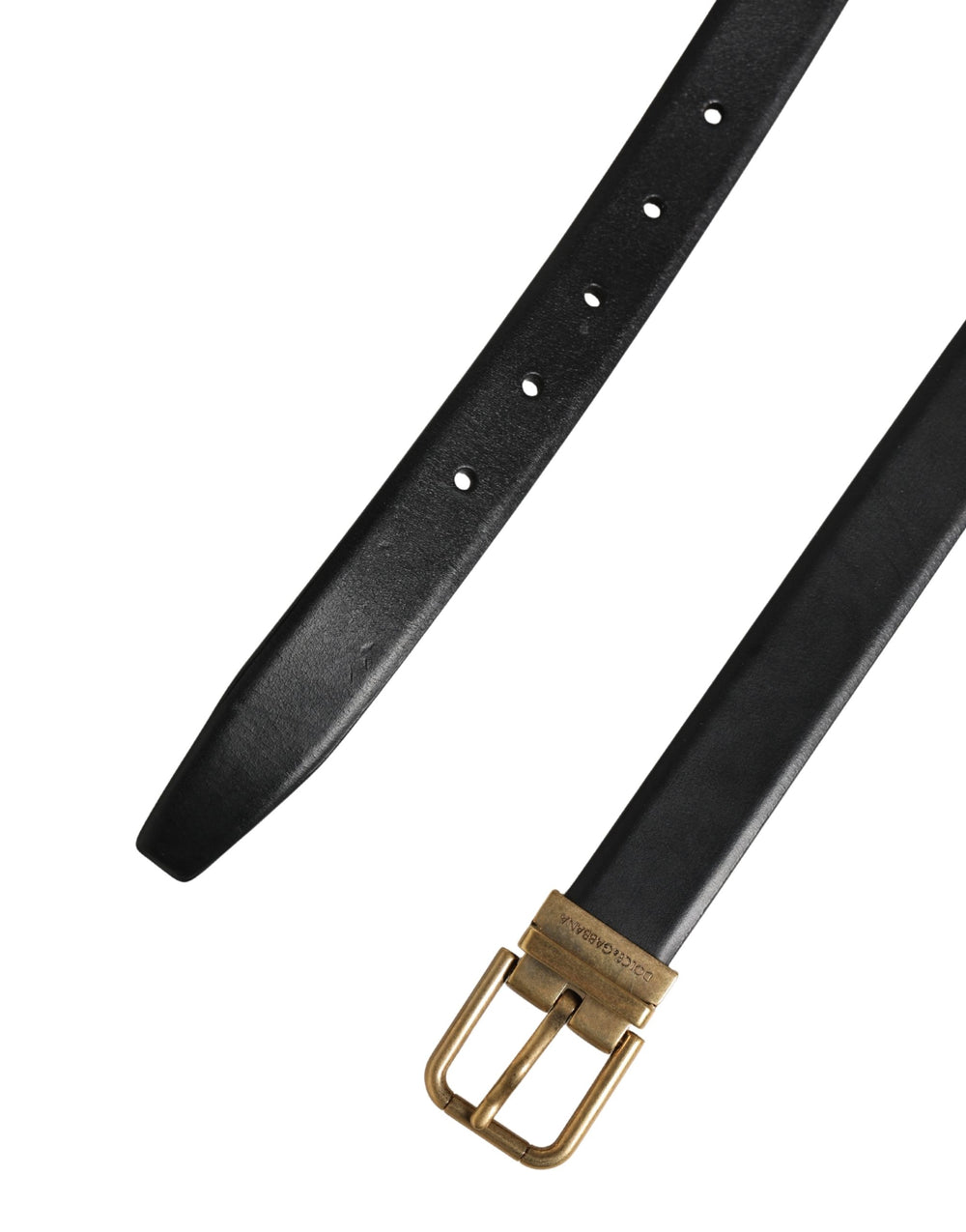 Dolce & Gabbana Calf Leather Belt in Black
