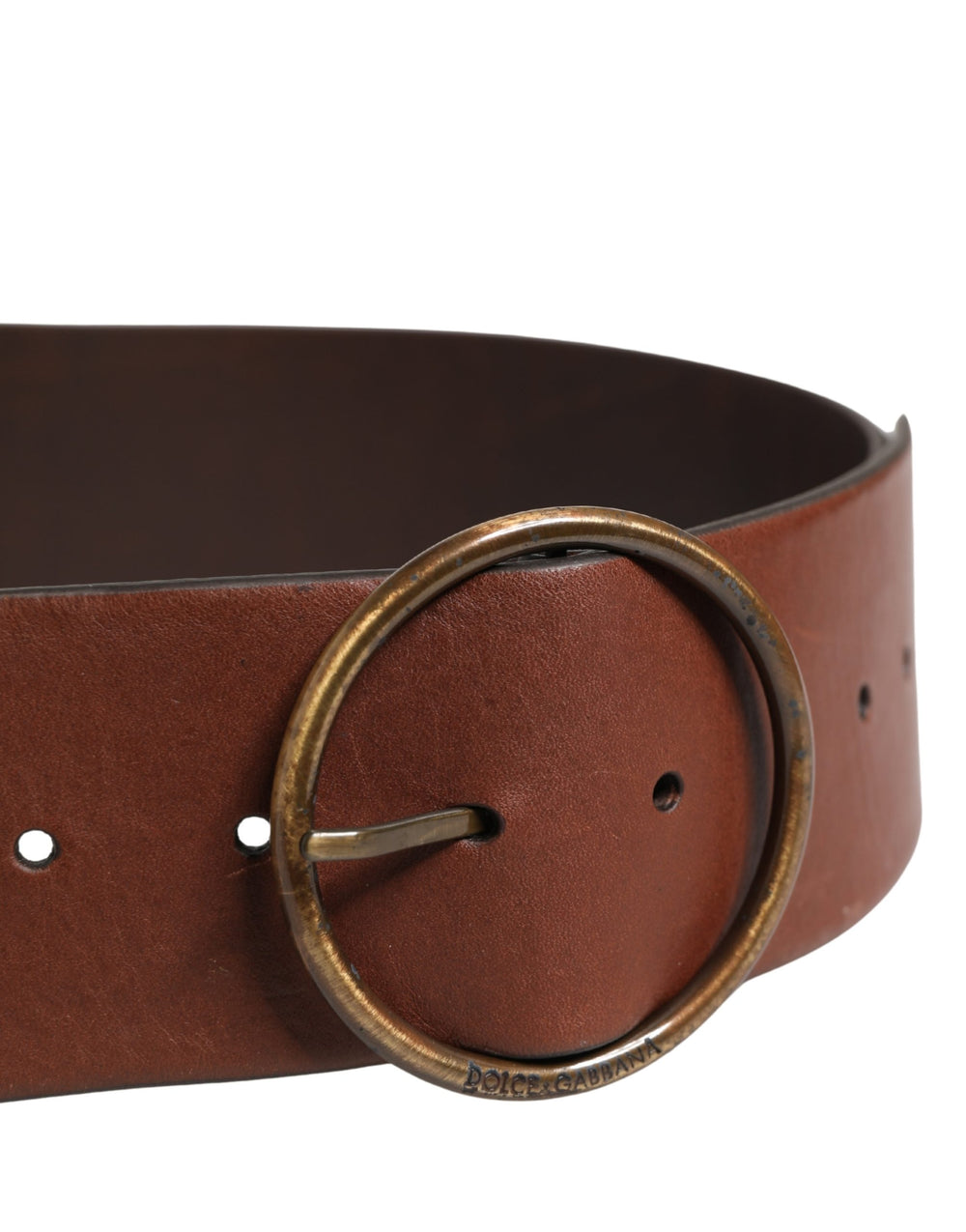 Dolce & Gabbana Leather Wide Waist Belt in Brown