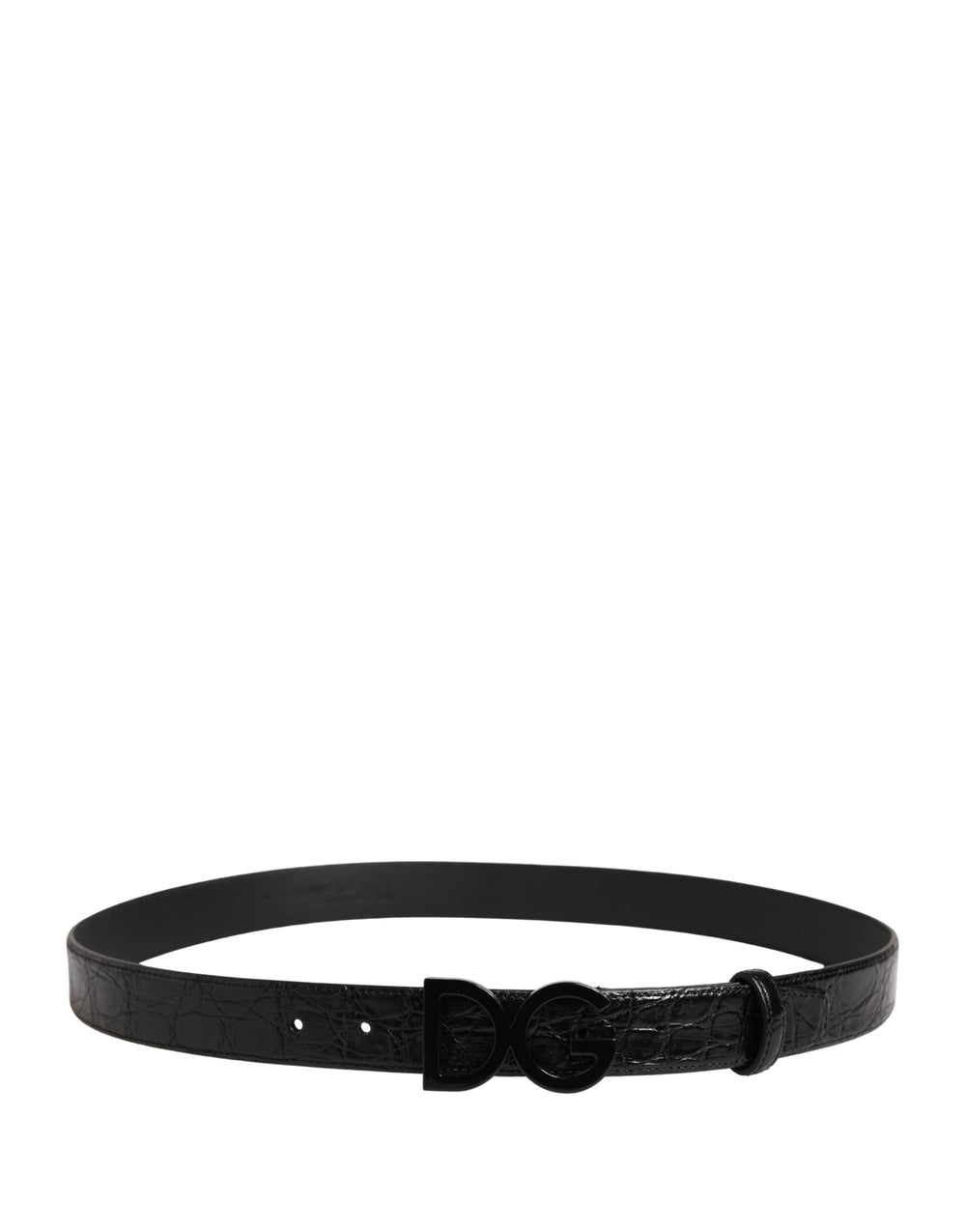 Dolce & Gabbana Caiman Leather Belt in Black