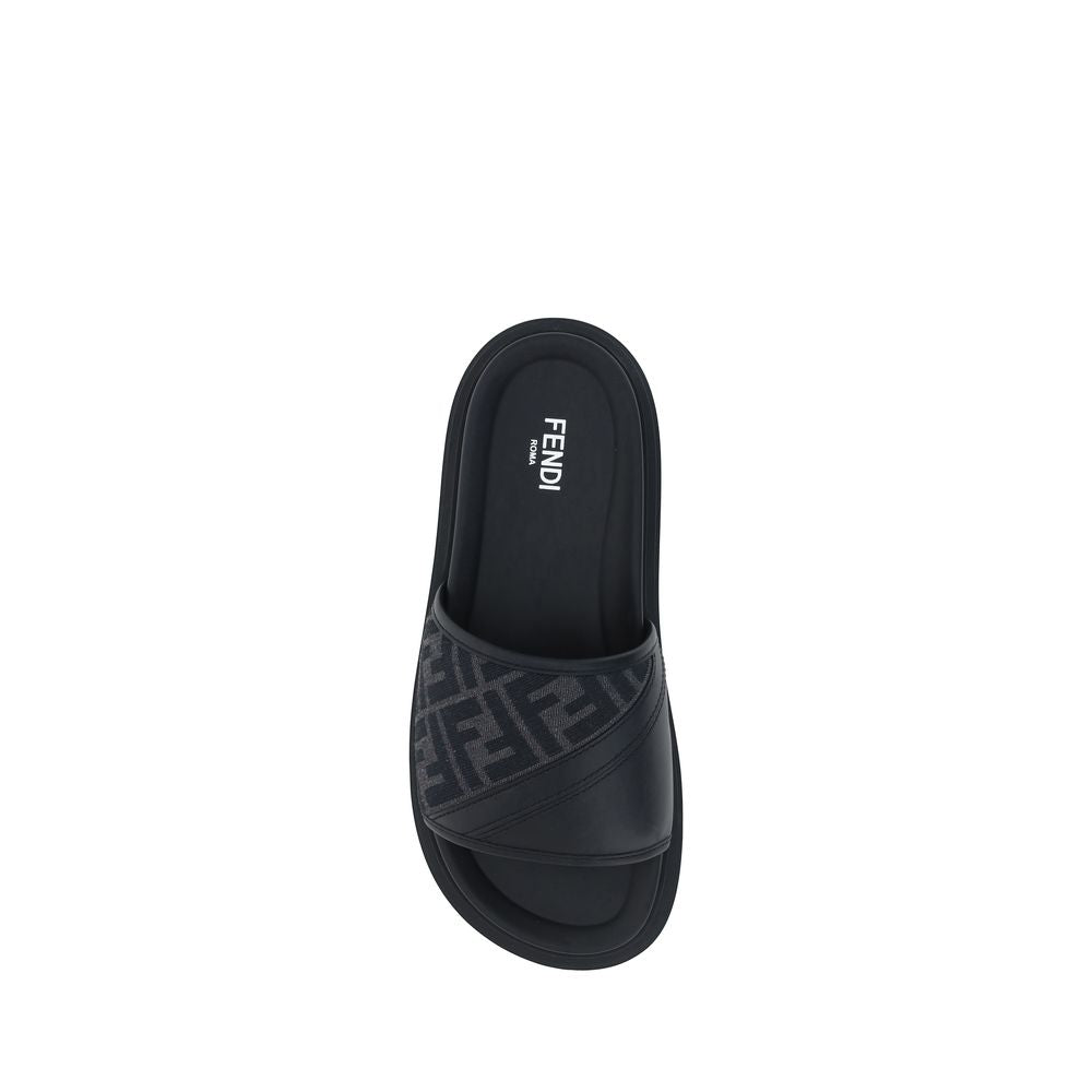Fendi Jacquard Sandals in Grey