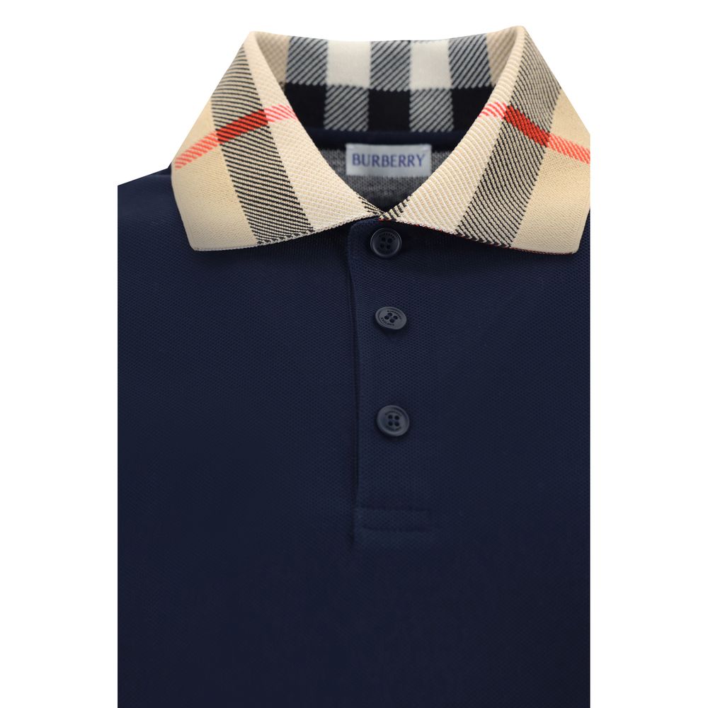 Burberry Βαμβακερό Polo Μακρυμάνικο σε Μπλε
