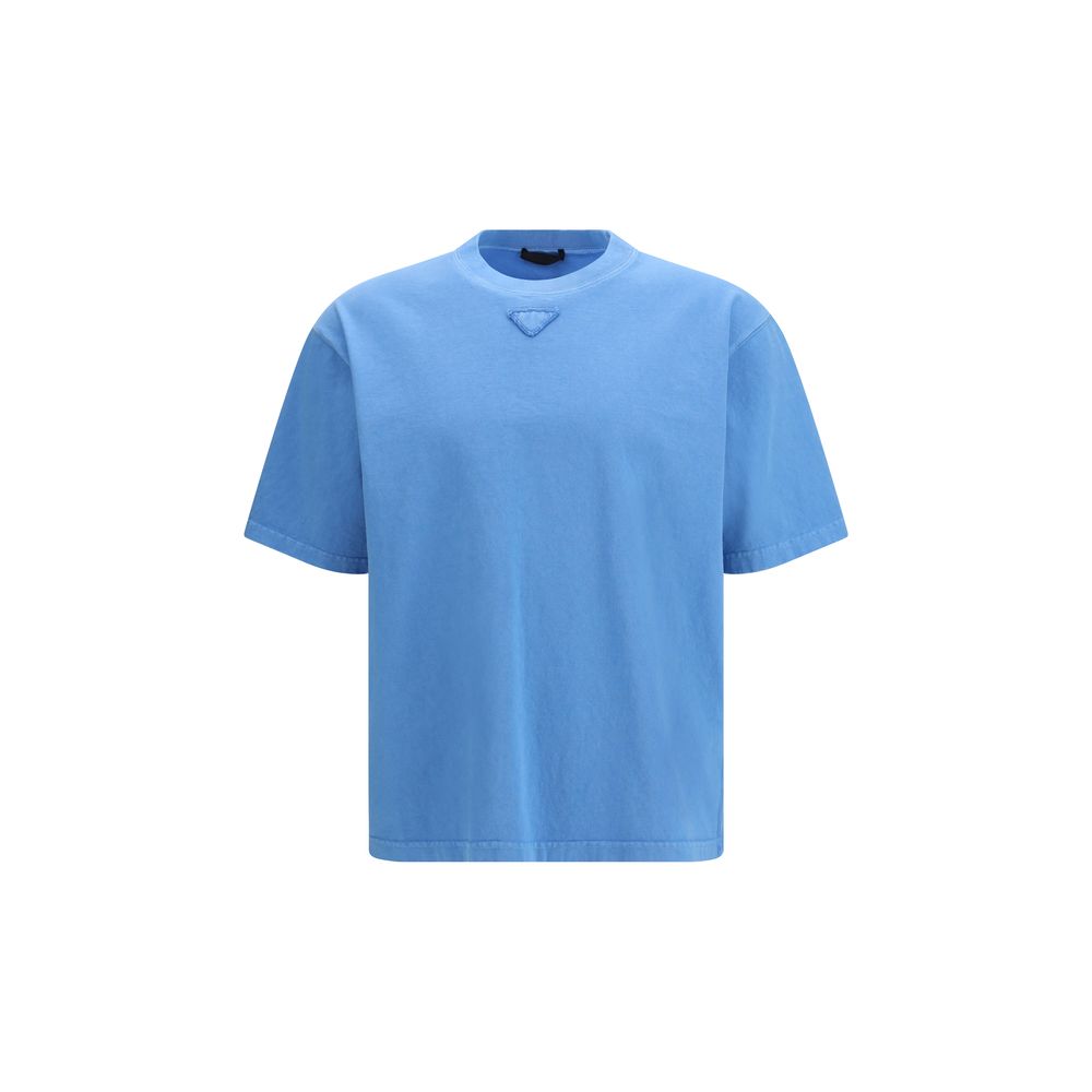 Βαμβακερό T-shirt Prada σε Μπλε