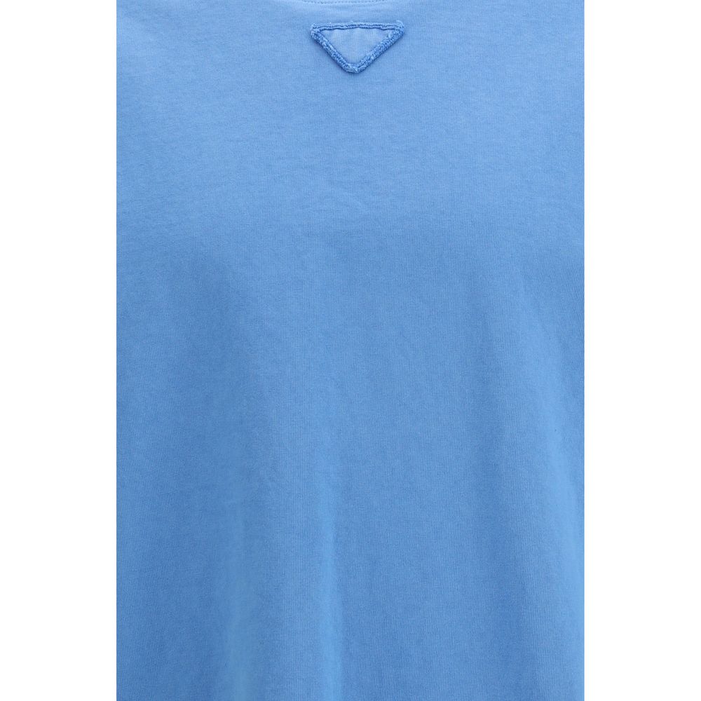Βαμβακερό T-shirt Prada σε Μπλε