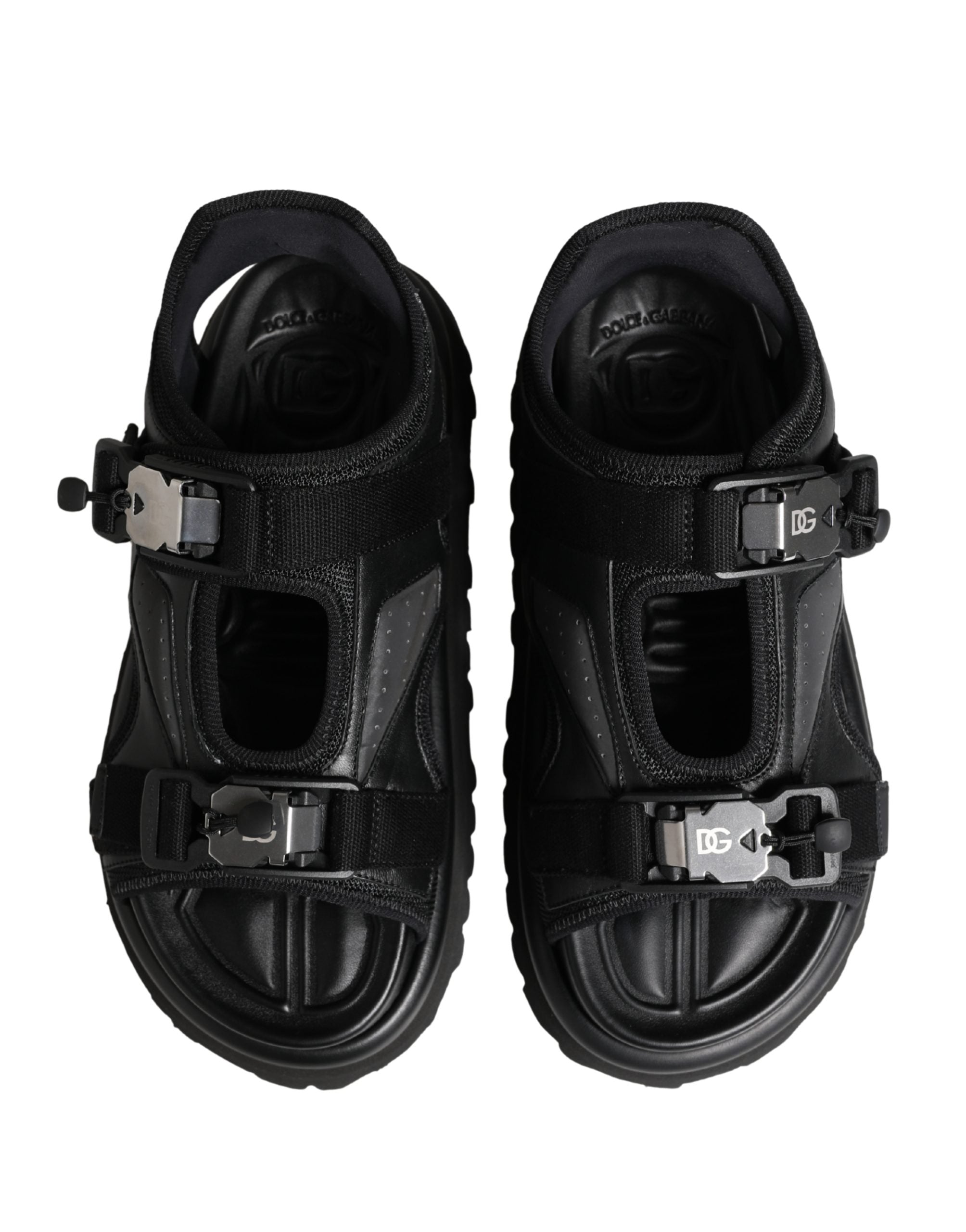Dolce & Gabbana Δερμάτινα Chunky Sandals σε Μαύρο