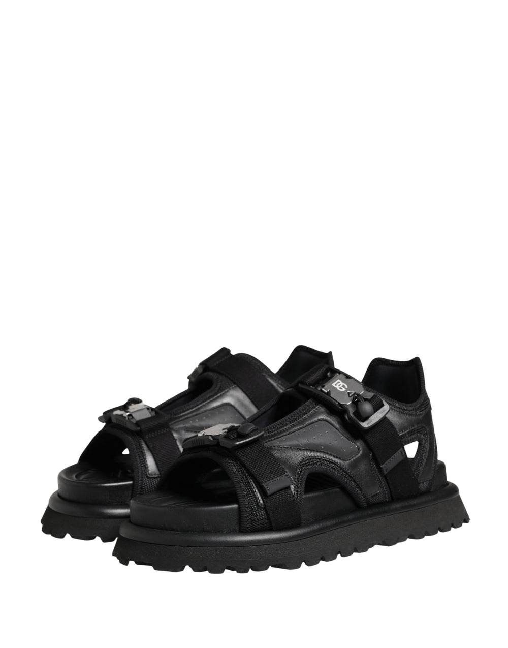 Dolce & Gabbana Leather Chunky Sandals in Black